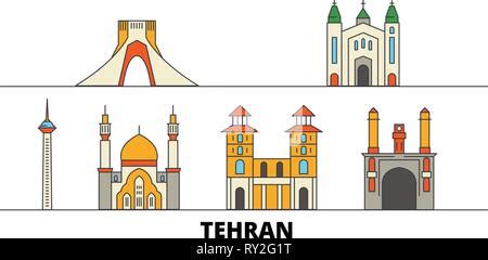 Teheran Skyline Der Stadt Silhouette Hintergrund Vector Illustration