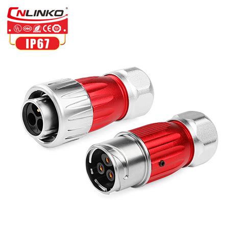 Cnlinko Waterproof Electrical Bulkhead Dc Power Cable Connector Pin