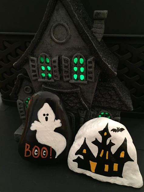 Halloween Haunted House Painted Rock Haunted House Haunted Etsy