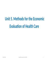 Unit Economic Evalutaion Pptx Unit Methods For The Economic