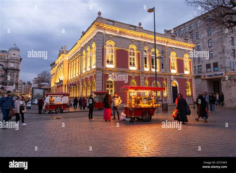 Istanbul Turkiye March 7 2023 The Illuminated Building Of Is