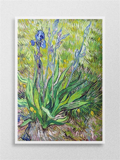 Vincent van Gogh Iris Tablo Sanatsal Ünlü Ressam Poster Çerçevesiz