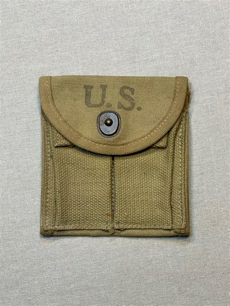 Original Ww2 Us M1 Carbine Buttstock Ammo Pouch Dated 1943 3932063040