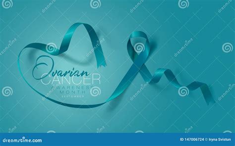 Ovarian Cancer Awareness Calligraphy Poster Design Realistic Teal