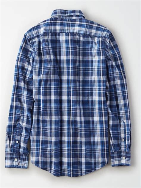 American Eagle Outfitters Blue Slim Fit Check Shirt From American Eagle