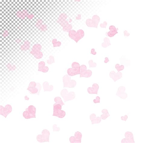 Premium PSD | Pink hearts on a transparent background.