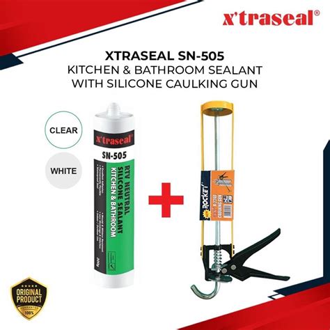 XTRASEAL SN 505 KITCHEN BATHROOM SEALANT WITH SILICONE CAULKING GUN