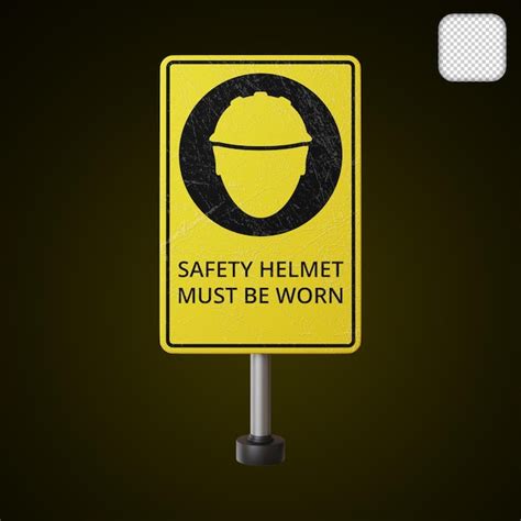 Premium PSD Safety Helmet Must Be Worn Safety Equipment 3d Illustration