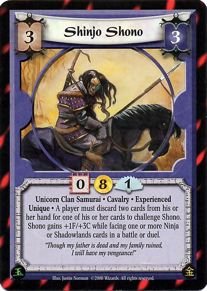 Shinjo Shono Exp Card L5r Legend Of The Five Rings Wiki Fandom