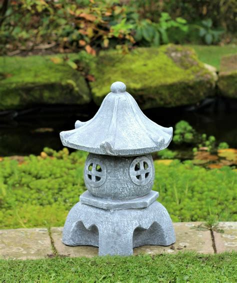 Garden Solar Ornaments Buddha Chinese Pagoda Japanese Lantern Ceramic