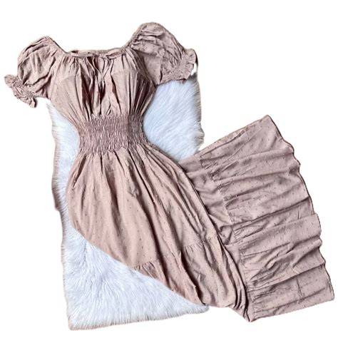 Vestido Longo Lily Viscolinho Pipoca Manga Curta Nude Shopee Brasil