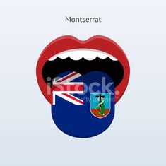 Montserrat Language Abstract Human Tongue Stock Vector Royalty Free