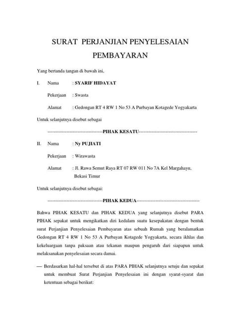 Contoh Surat Pengakuan Hutang Platformsadeba