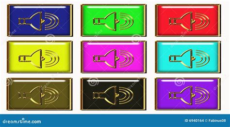 Sound Speaker Web Buttons Stock Illustration Illustration Of Button