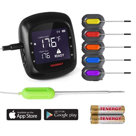 Tenergy Solis Digital Meat Thermometer App Controlled Wireless Bluetooth Smart Bbq Thermometer