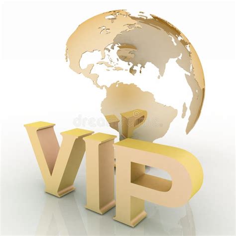 VIP Abbreviation with a Globe Stock Illustration - Illustration of gold ...