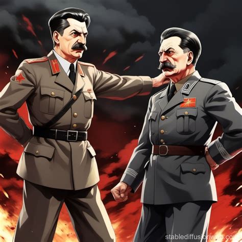 Hypothetical Anime Fight Stalin Vs Hitler Stable Diffusion Online