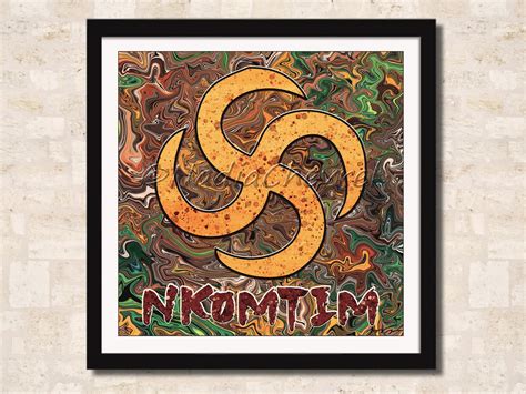 Nkontim Adinkra Wall Art Ancient West Africa Symbol For Loyalty Art Print Bright Traditional