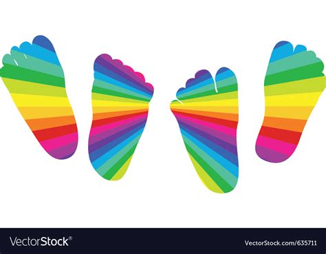 Happy Rainbow Childrens Feet Royalty Free Vector Image