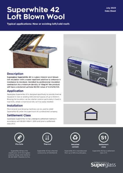 Superglass Superwhite Loft Blown Insulation Datasheet Superglass