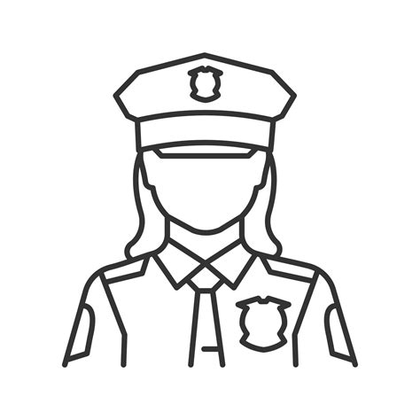 Policewoman Linear Icon Police Officer Thin Line Illustration Cop Contour Symbol Vector