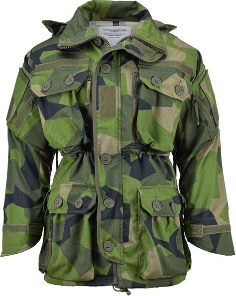Swedish M90 Camo Jacket Military Zipped Mens Tacgear Smock With