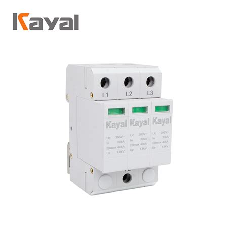 Kayal 3p Dc Spd 1000v 20ka 40ka Solar Arrester Surge Protector With Ce