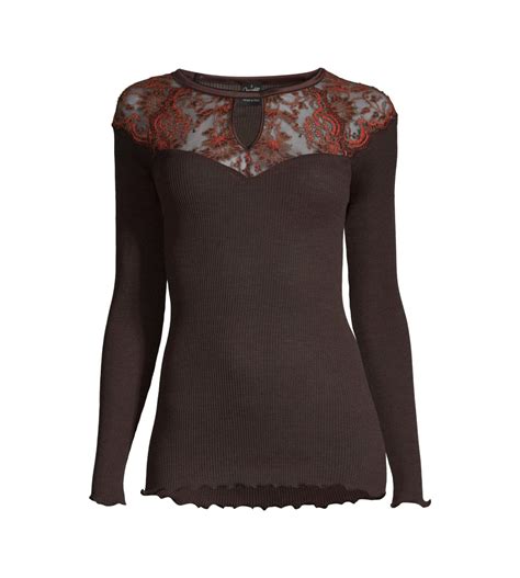 Oscalito Top Laine Et Soie Avec Dentelle Moka Lingerie Sipp