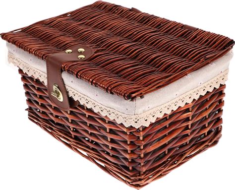 Zerodeko Rattan Storage Box Rattan Basket Seagrass Woven Storage Basket