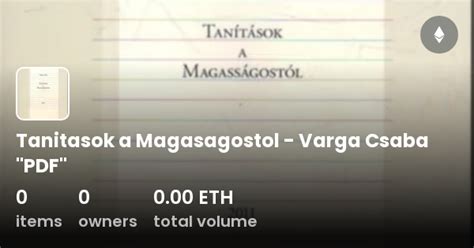 Tanitasok A Magasagostol Varga Csaba Pdf Collection Opensea