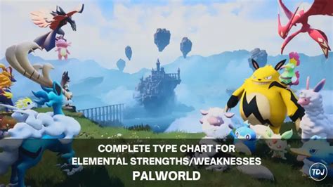 Palworld Type Chart For Elemental Strengths And Weaknesses The