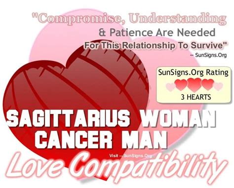 Sagittarius Woman And Cancer Man Be Patient And Understanding