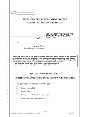 Fillable Online Clarkcountycourts Case No Clarkcountycourts Fax