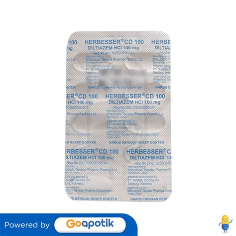 HERBESSER CD 100 MG TABLET Kegunaan Efek Samping Dosis Dan Aturan Pakai