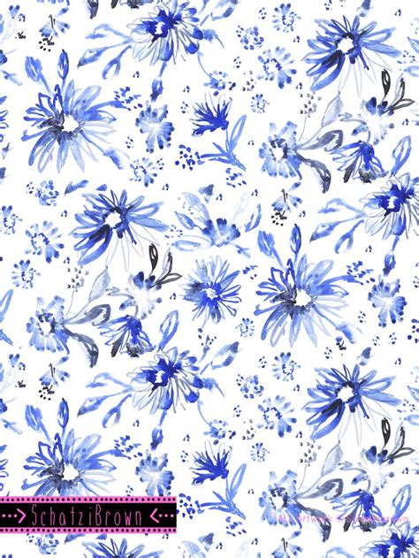 Colorful Fabrics Digitally Printed By Spoonflower Lovely Floral Blue