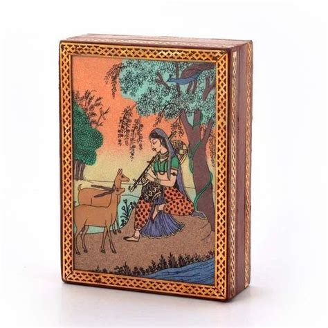 Little India Brown Gemstone Painting Jewelry Box, Dimension: L x B x H ...