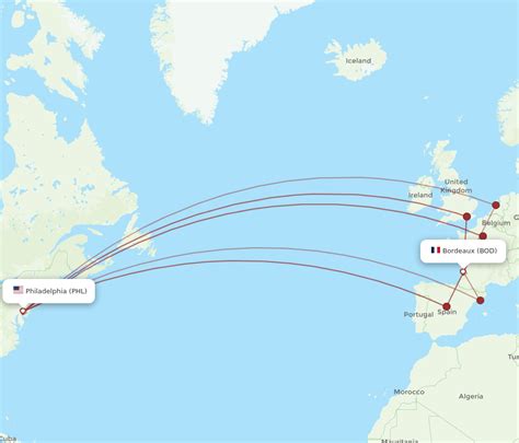 All Flight Routes From Bordeaux To Philadelphia Bod To Phl Flight Routes