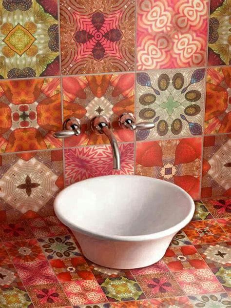 Funky Bathroom Tile Colourful Tile Beautiful Tile Tile Design