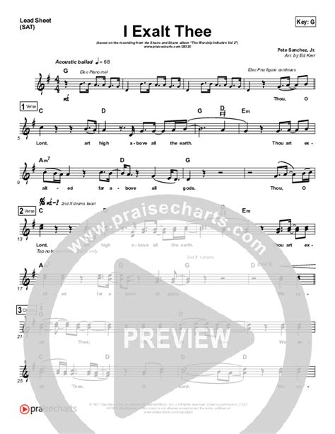 I Exalt Thee Sheet Music PDF (Shane & Shane / The Worship Initiative) - PraiseCharts