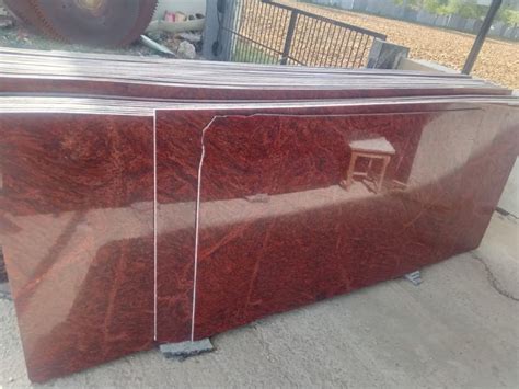 Polished Multi Red Granite Slab For Vanity Tops Staircases Kitchen