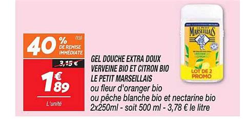 Promo Gel Douche Extra Doux Verveine Bio Et Citron Bio Le Petit