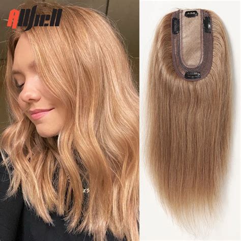 Toppers De Cabelo Humano Remy Marrom Cinza Para Mulheres Peda Os De