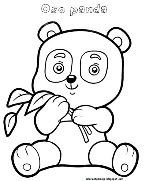 Oso Panda Con Hojas Para Colorear Colorea Tus Dibujos