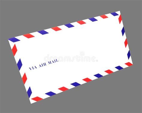 Classic Envelope Border With Red And Blue Colors For Greeting Card