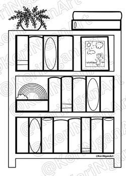 Children's Bookshelf Coloring Page by ArtClassWithKeri | TPT