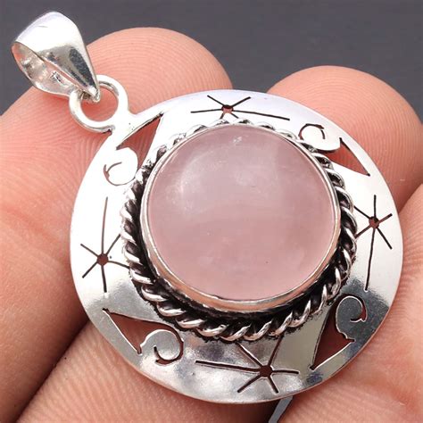 Rose Quartz Gemstone Pendant Jewellery Pendant Woman Pendant Etsy Uk