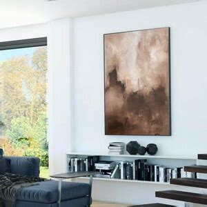 Large Framed Original Abstract Painting Earthy Tones Etsy