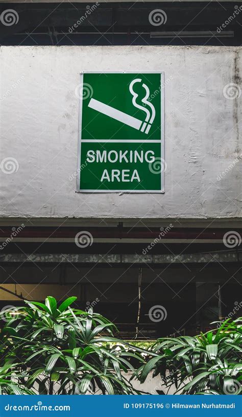 Smoking Designated Area Sign Stock Photo - Image of mounted, building: 109175196