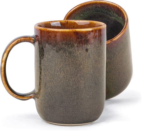 Amazon Shay Large Ceramic Coffee Mug Set Of Brown Reactive