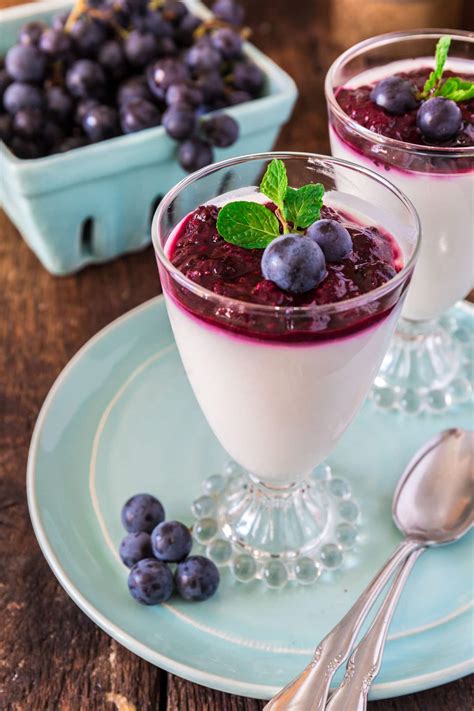 Yogurt Panna Cotta With Grape And Berry Compote Olivias Cuisine